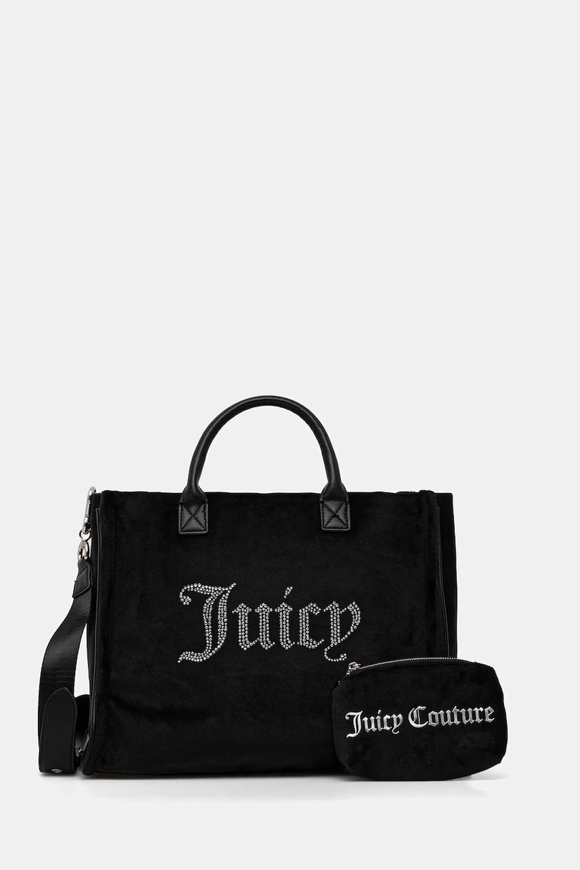 Juicy Couture poșetă Iris Velvet culoarea negru, BIJIR8944WZC