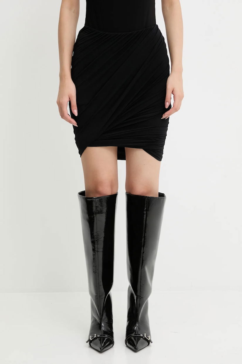 Rick Owens Lilies fustă din amestec de cașmir Luna culoarea negru, mini, creion, LI02E3309.JBWS