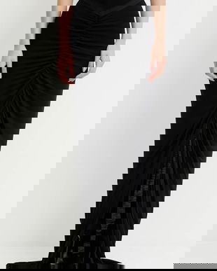 Rick Owens Lilies fustă Poppy culoarea negru, maxi, drept, LI02E3317.RV