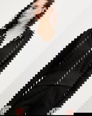 BOSS bluză lounge culoarea negru, cu glugă, uni, 50545635