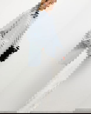 Answear.LAB camasa culoarea albastru marin, cu guler clasic, relaxed