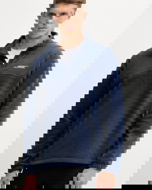 Columbia hanorac fleece Steens Mountain Half Zip culoarea maro, uni, 1620191