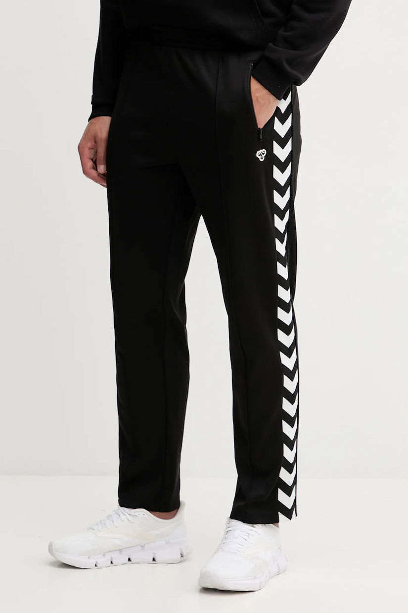 Hummel pantaloni de trening culoarea bleumarin, cu imprimeu, 225252