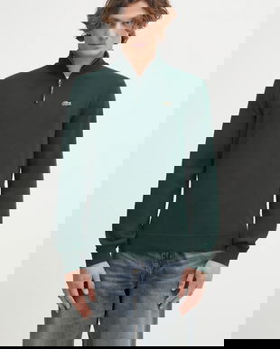 Lacoste pulover culoarea negru, cu turtleneck