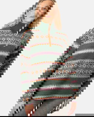 Kari Traa hanorac RUTHIE culoarea verde, cu imprimeu, 623610