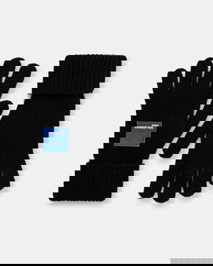 Karl Lagerfeld Jeans mănuși din amestec de lână culoarea negru, A4W33137