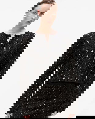 Karl Lagerfeld cardigan din amestec de lână culoarea negru, A4W18057