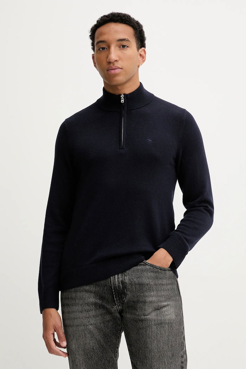 Abercrombie & Fitch pulover din amestec de lână culoarea bleumarin, light, cu turtleneck, KI120-5139-200
