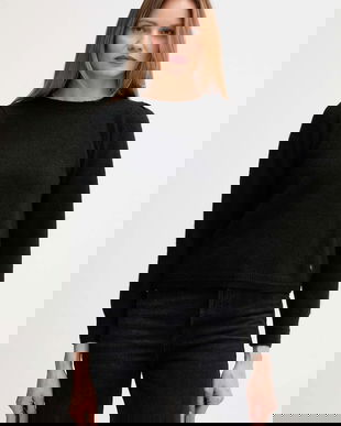 Pepe Jeans pulover din amestec de lână culoarea negru, PL7000045