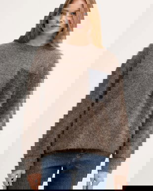 Mos Mosh pulover din amestec de lână ALILA culoarea maro, 173800