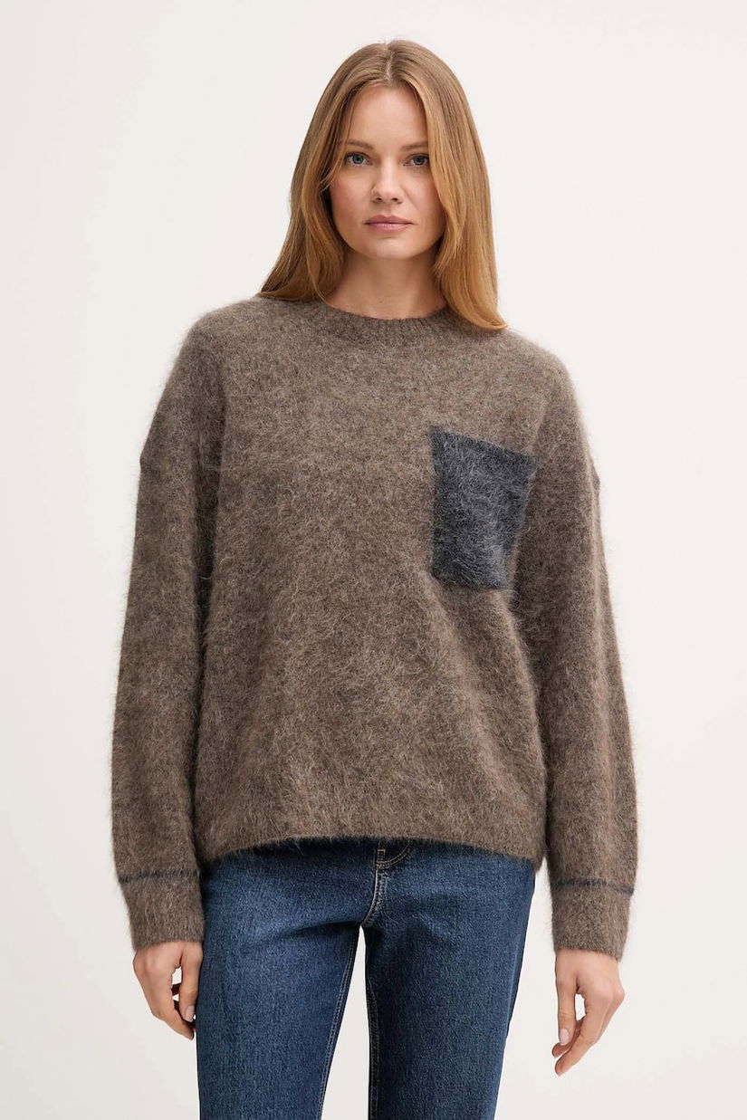 Mos Mosh pulover din amestec de lână ALILA culoarea maro, 173800