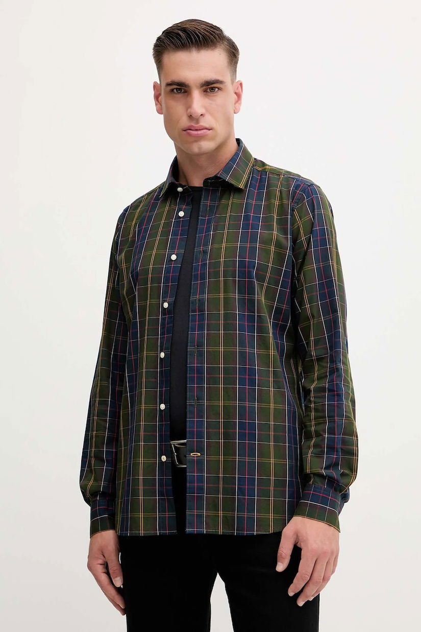 Barbour cămașă din bumbac KENTON culoarea bleumarin, cu guler clasic, regular, MSH5689