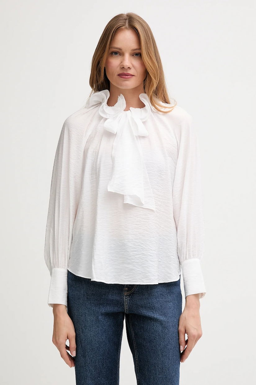 Pedro del Hierro bluză culoarea alb, uni, 6632948