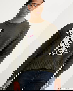 Kaotiko pulover de bumbac culoarea verde, călduros, AR017-01-E002