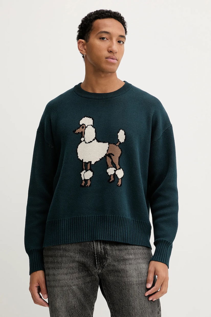 Kaotiko pulover de bumbac culoarea verde, călduros, AR018-01-E002