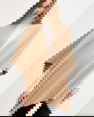United Colors of Benetton cardigan din lână cu două fețe culoarea bej, 112HEU01N