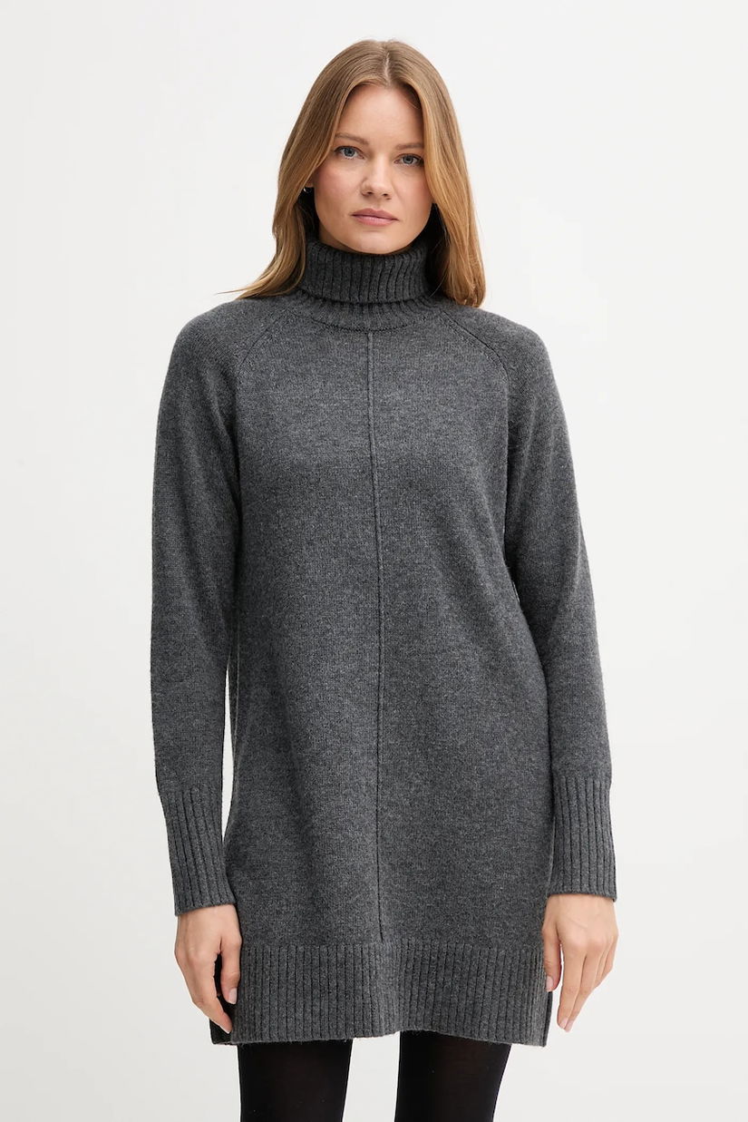 Pepe Jeans rochie cu lână culoarea gri, mini, oversize, PL9537714