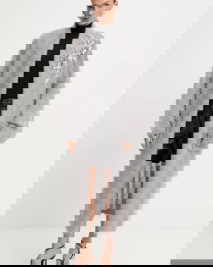 Blugirl Blumarine cardigan din amestec de lână culoarea gri, călduros, RF5080.MS037