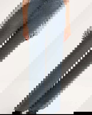 Hoss Intropia pantaloni culoarea bleumarin, drept, high waist, 6542832