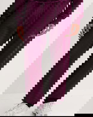 Barrow pantaloni de trening din bumbac culoarea violet, cu imprimeu, F5BWUAFP028