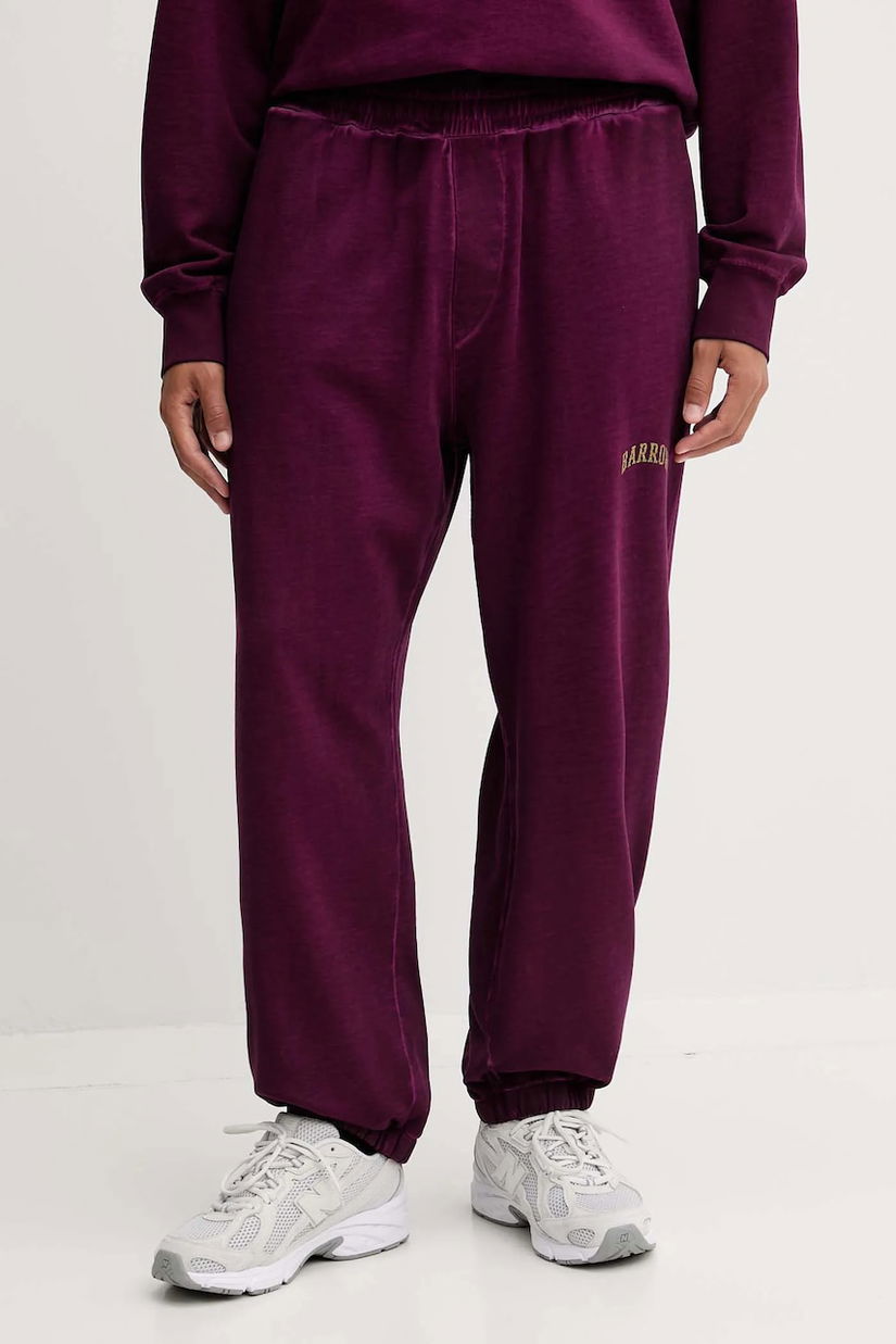 Barrow pantaloni de trening din bumbac culoarea violet, cu imprimeu, F5BWUAFP028