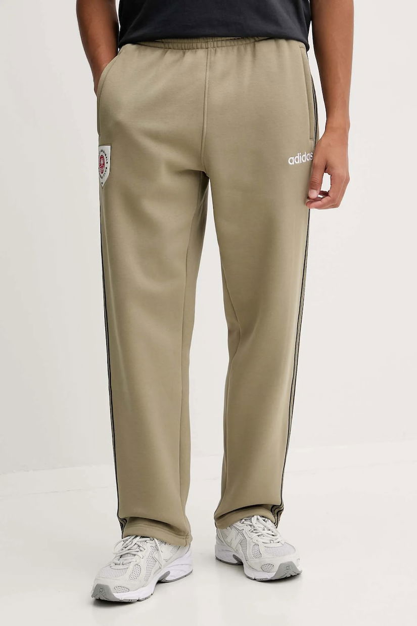 adidas Originals pantaloni de trening Mesh Stripe culoarea verde, cu imprimeu, JX3087