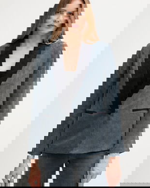 Hoss Intropia sacou culoarea bleumarin, un singur rând de nasturi, uni, 5472061