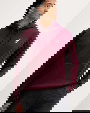 adidas Originals bluză Essentials culoarea bordo, cu glugă, uni, HY2079
