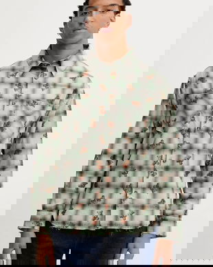 Barrow cămașă din bumbac culoarea verde, cu guler clasic, relaxed, F5BWUASI050