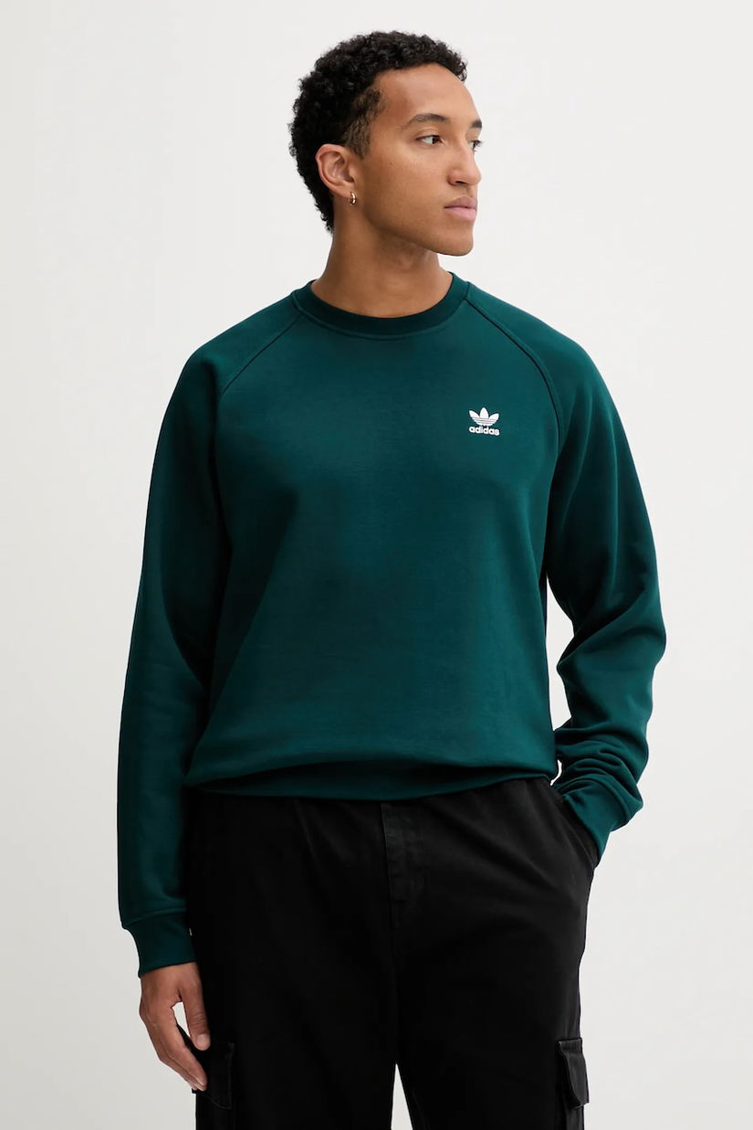 adidas Originals bluză Essentials culoarea verde, cu imprimeu, HY2081