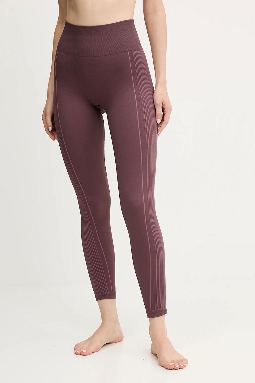 Hummel jambiere de yoga culoarea bordo, cu imprimeu, 230429