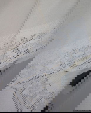 2   draperii / perdele / noi , bumbac ,  dantela  bumbac  deosebita