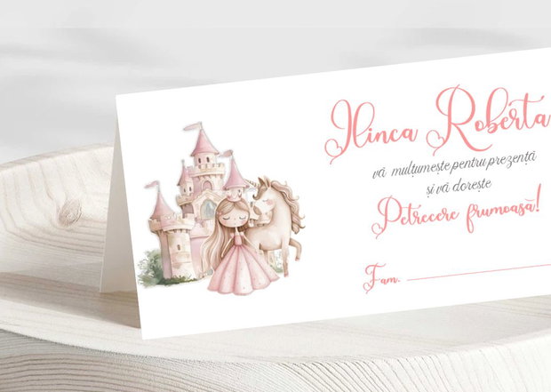 Plicuri bani botez fetițe, micuța prințesă cu unicorn