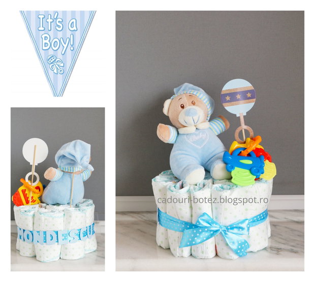 Tort scutece 1 etaj - ursulet bleu
