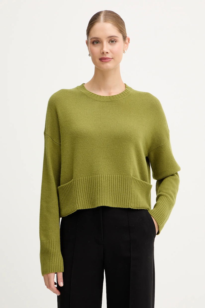 United Colors of Benetton pulover din amestec de lână culoarea verde, light, 126WD10E4