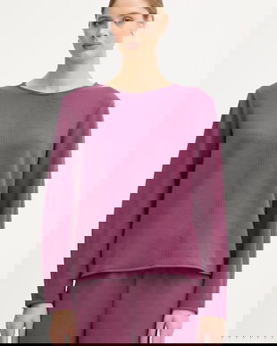 United Colors of Benetton bluză culoarea violet, uni, 3QAFD10AU