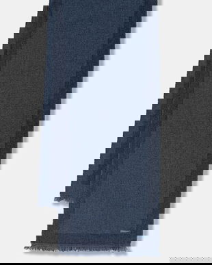 United Colors of Benetton fular culoarea bleumarin, cu imprimeu, 67M5DU01U