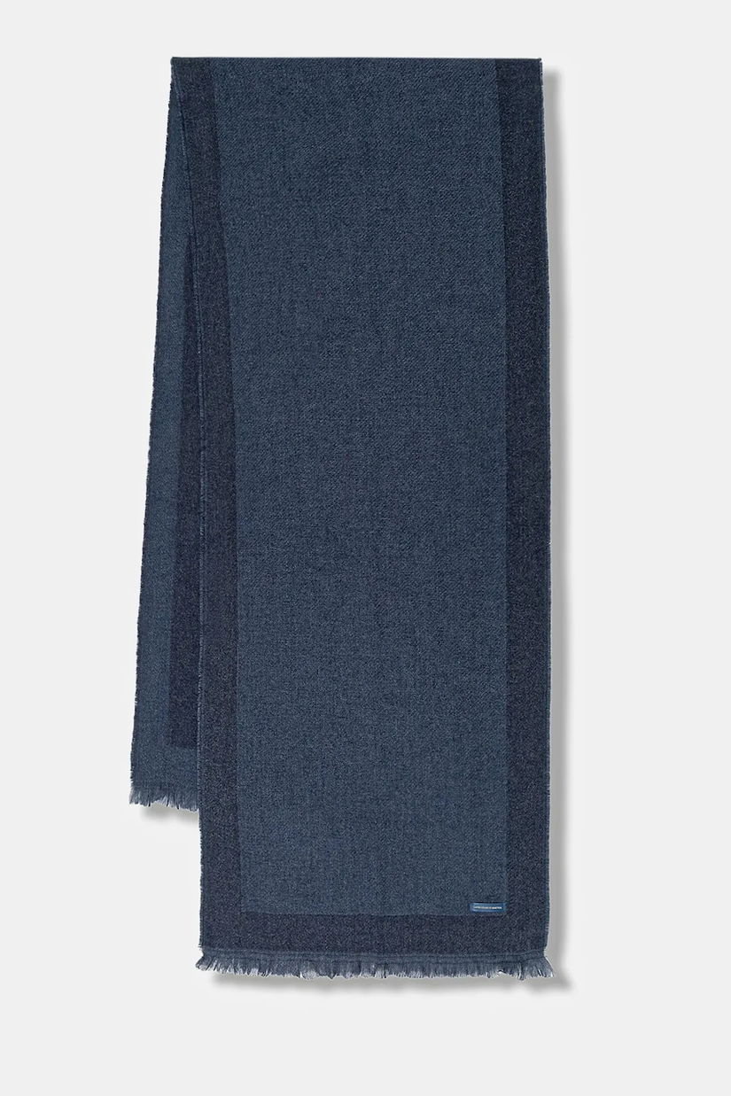 United Colors of Benetton fular culoarea bleumarin, cu imprimeu, 67M5DU01U