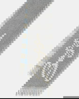 BOSS eșarfă cu lână culoarea gri, uni, 50558654