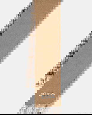 BOSS eșarfă cu lână culoarea verde, uni, 50551650