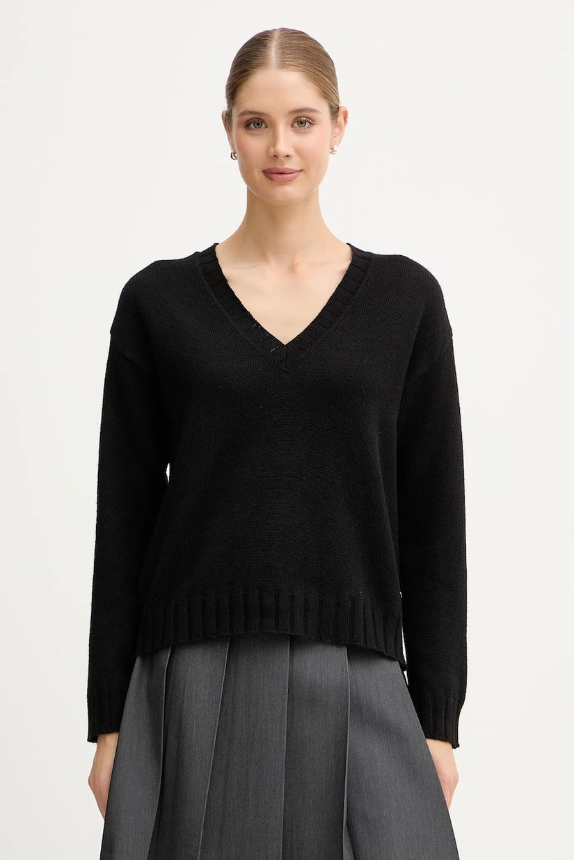 Pepe Jeans pulover din amestec de lână culoarea negru, light, PL7000001