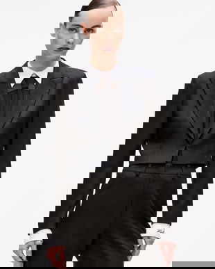 Karl Lagerfeld sacou culoarea negru, un singur rând de nasturi, uni, A4W14047