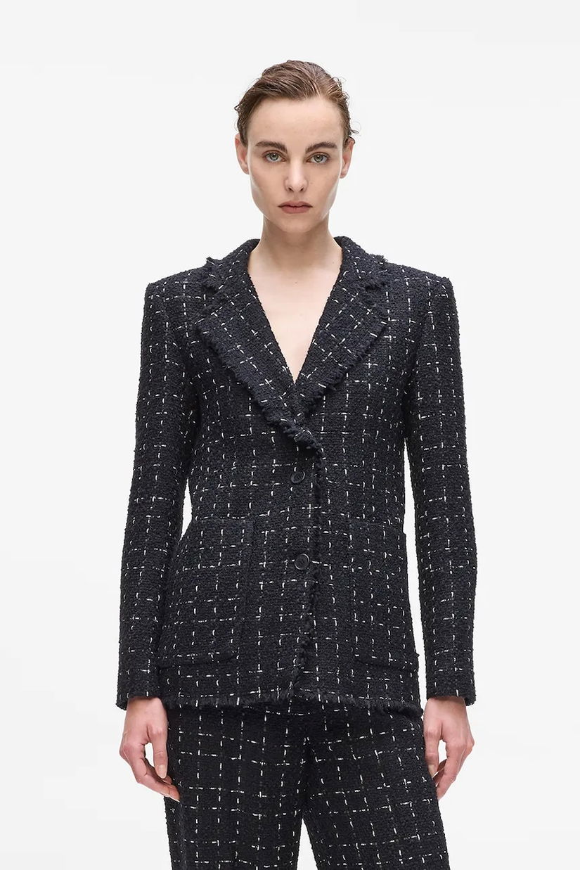 Karl Lagerfeld sacou culoarea maro, un singur rând de nasturi, uni, A4W14033