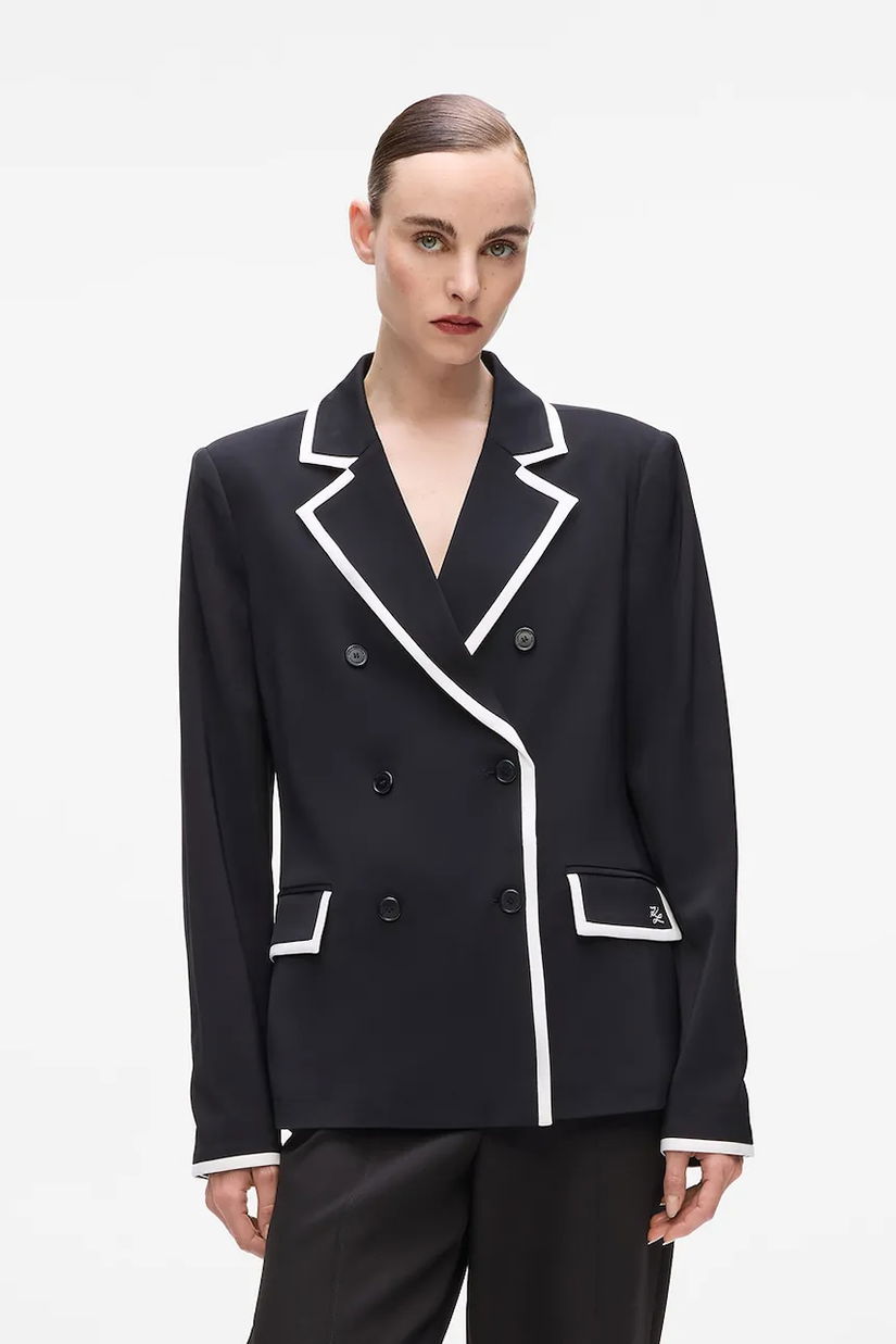 Karl Lagerfeld sacou culoarea negru, un singur rând de nasturi, uni, A4W14038