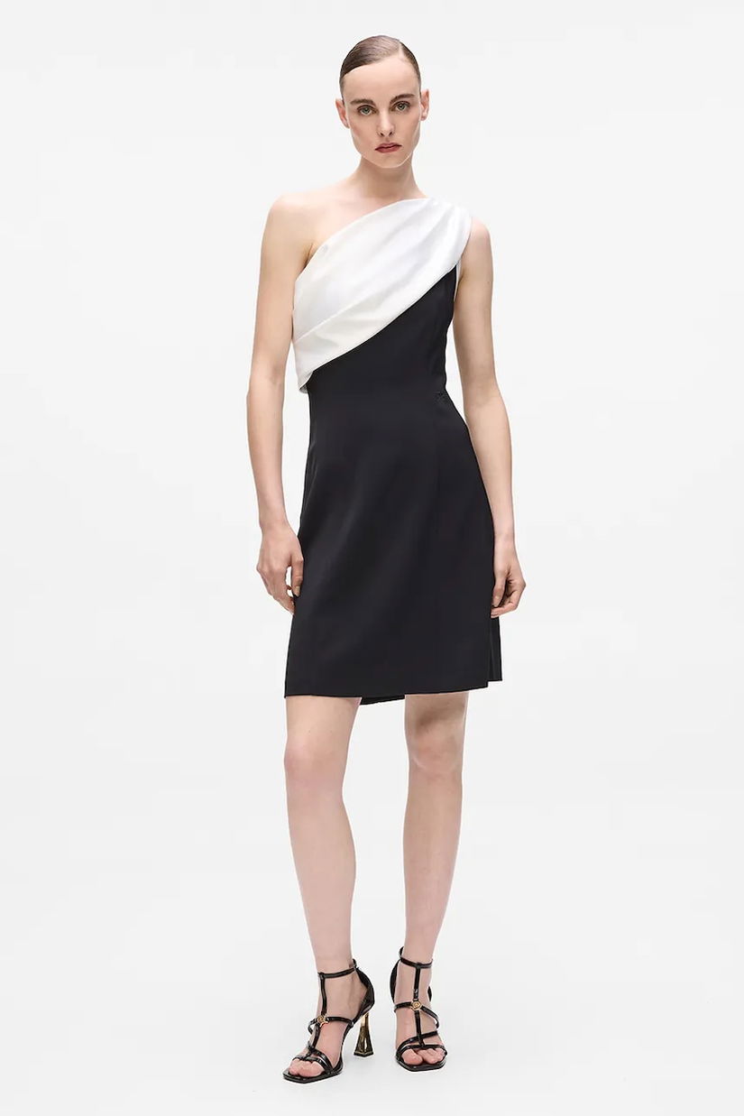 Karl Lagerfeld rochie culoarea negru, mini, drept, A4W13045