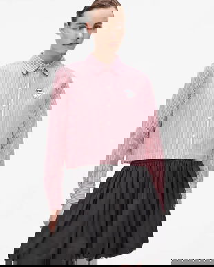 Karl Lagerfeld cămașă din bumbac culoarea roșu, cu guler clasic, regular, A4W11032