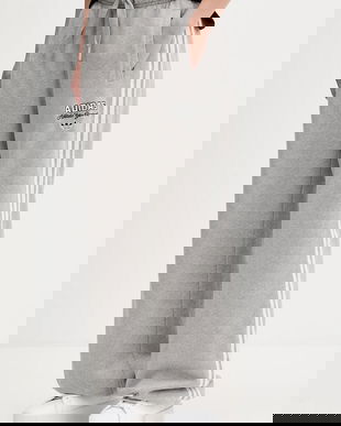 adidas Originals pantaloni de trening din bumbac GFX SWEATPANTS culoarea gri, cu imprimeu, KF2313