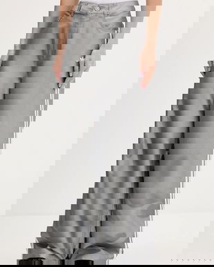 adidas Originals jeans Baggy Shine Dnm culoarea gri, KE9800