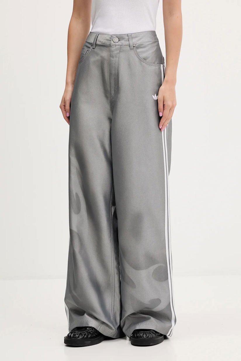 adidas Originals jeans Baggy Shine Dnm culoarea gri, KE9800