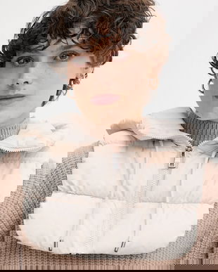 Geox fular împletit NARCISA culoarea bej, uni, W5660H T3152